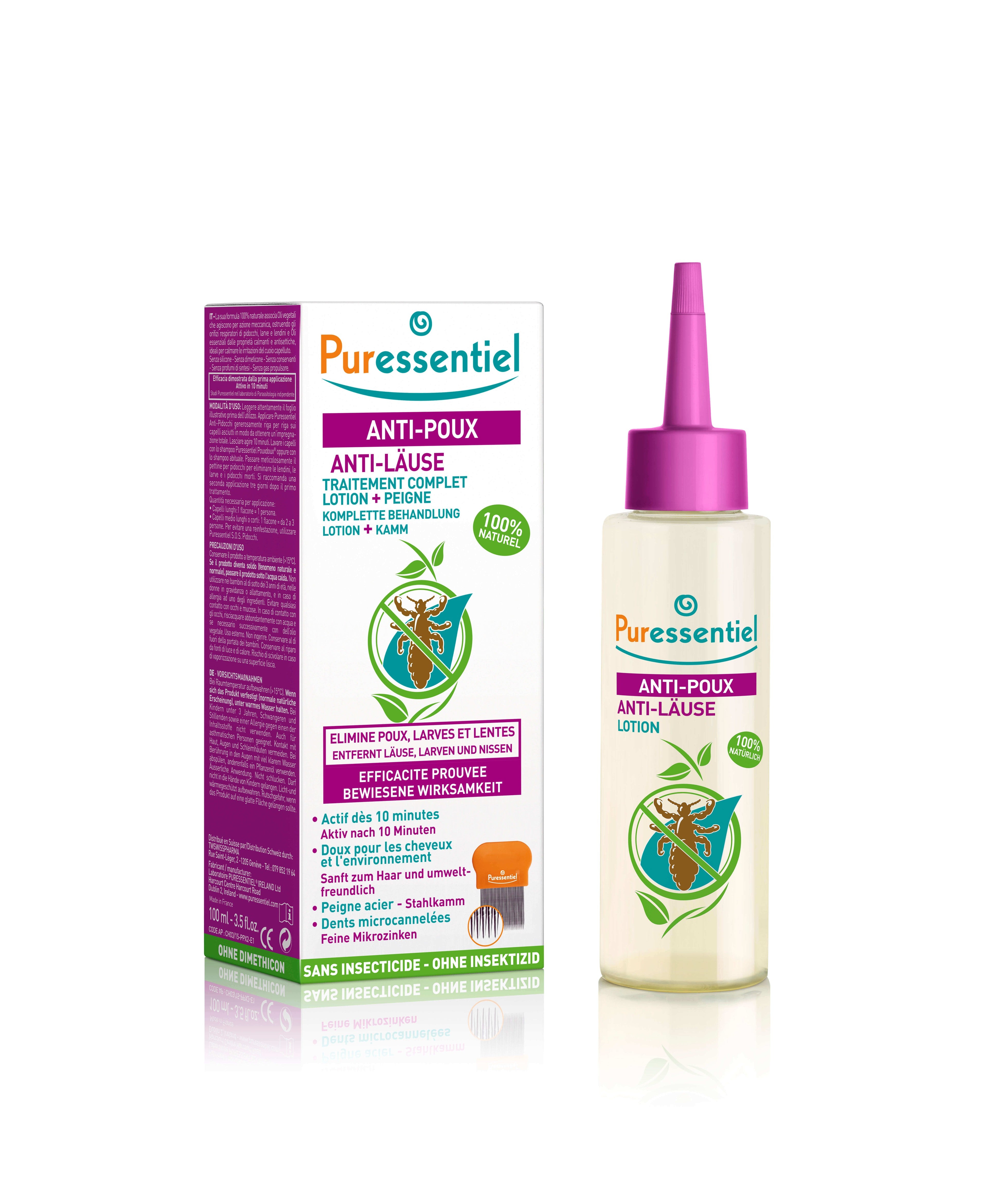 PURESSENTIEL ANTI-LÄUSE LOTION MIT KAMM